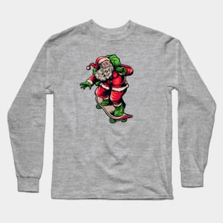 Vintage Skateboarding Santa Claus Long Sleeve T-Shirt